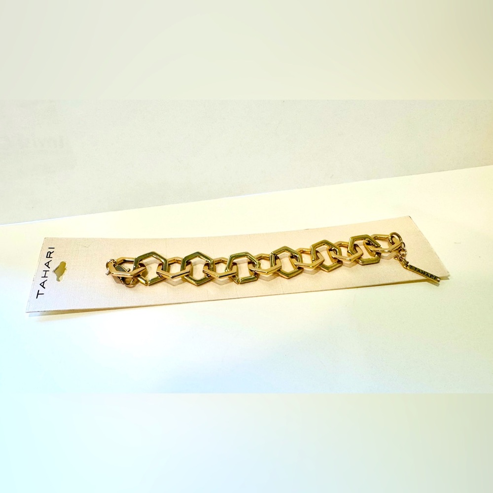 Tahari Hexagonal Gold Bracelet Womens fall fashion accessories geometric her